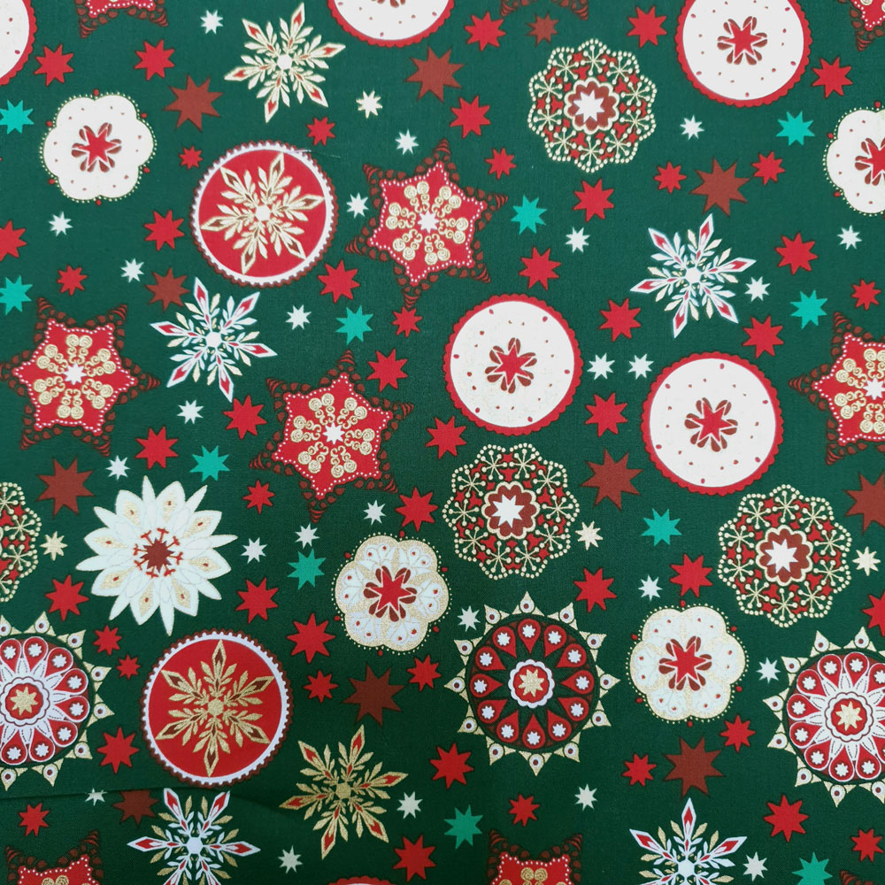 Tissu de Noël - Christmas Miracle - Vert foncé