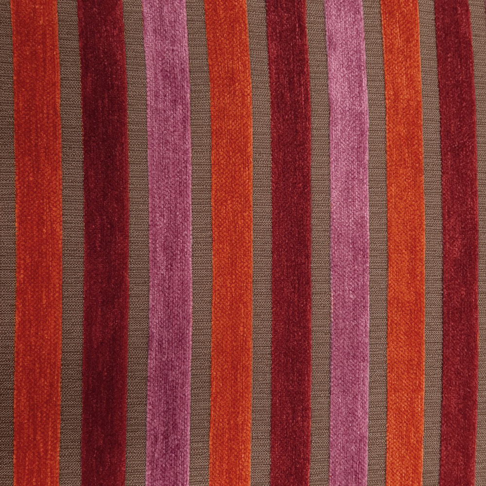 Aika - Tissu de décoration et d'ameublement à rayures - Taupe (Berry,Terracotta,Bordeaux)