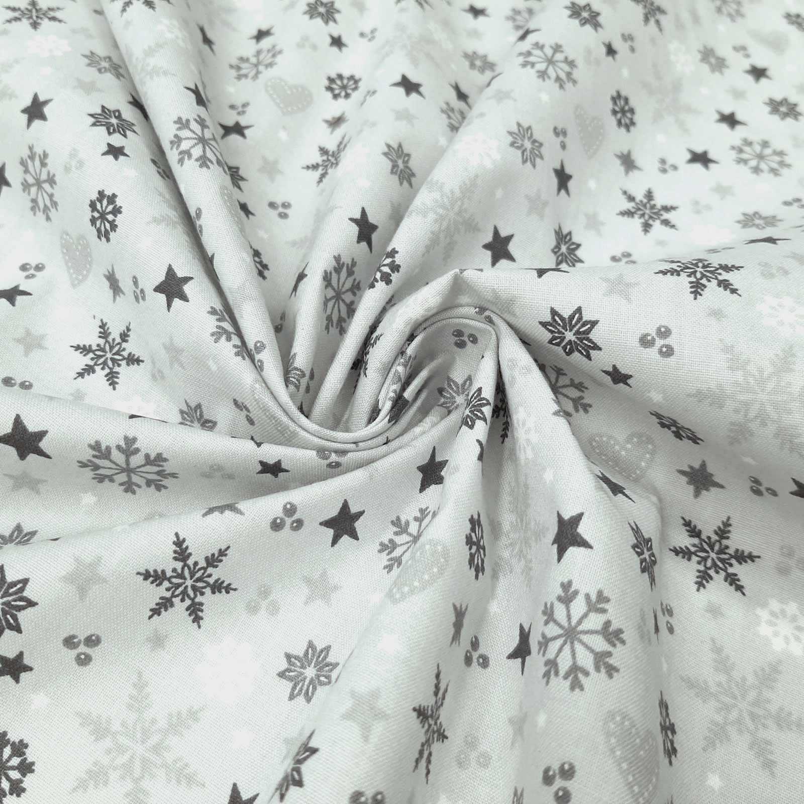 Tissu de Noël "Christmas Time" - largeur supplémentaire 160cm - Gris