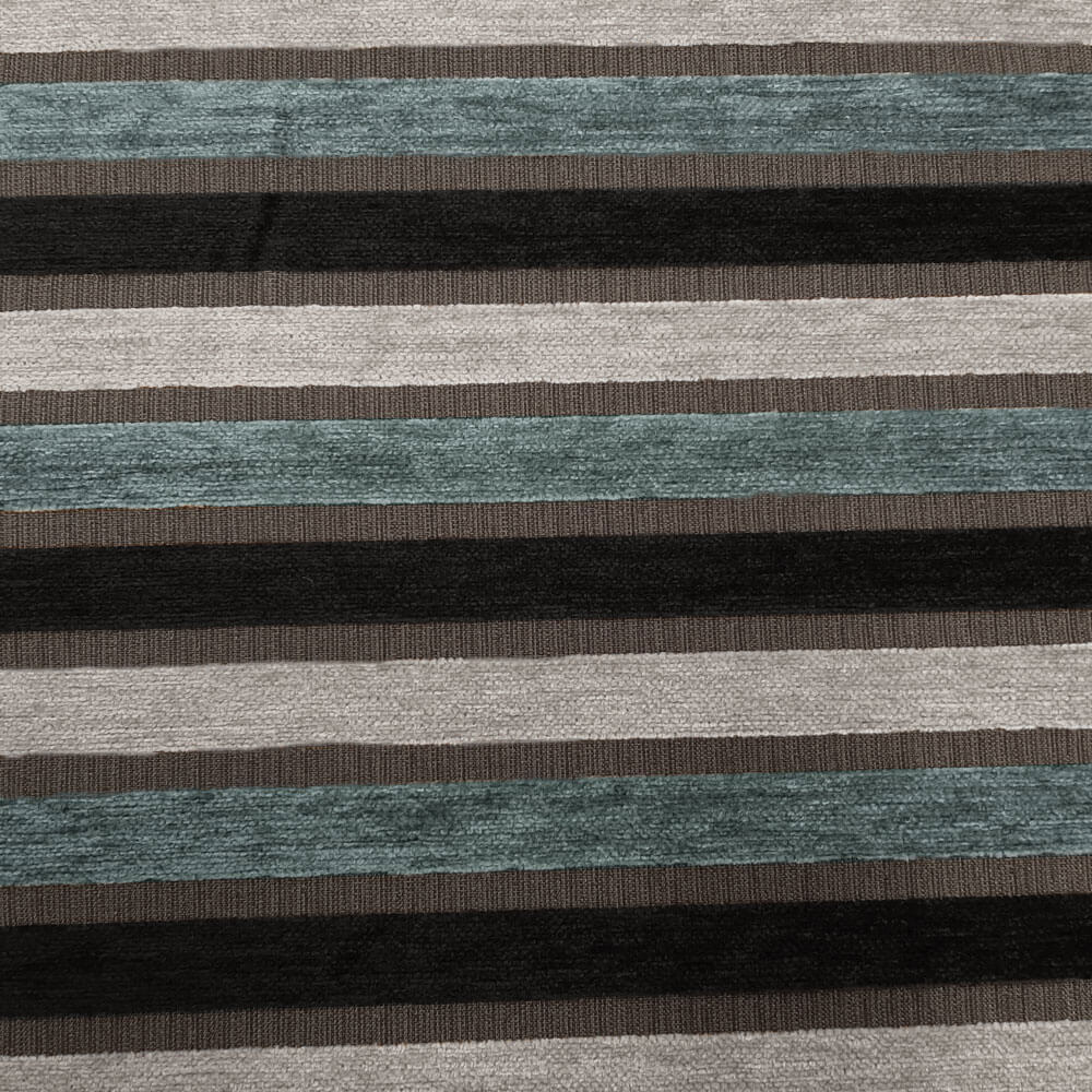 Aika - Tissu de décoration et d'ameublement à rayures - Anthracite (Gris clair,Pétrole,Noir)