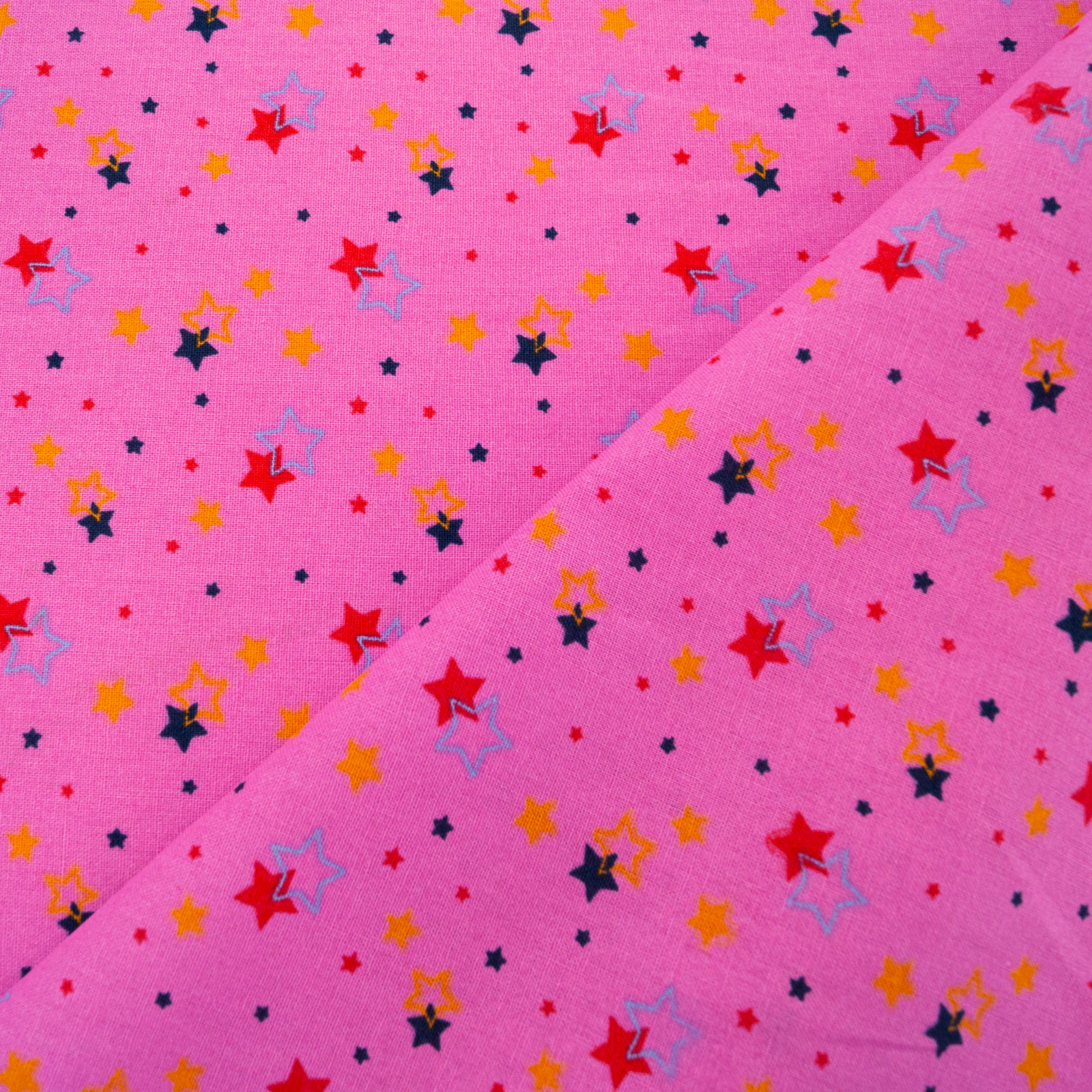 Tissu de coton - Ciel étoilé rose