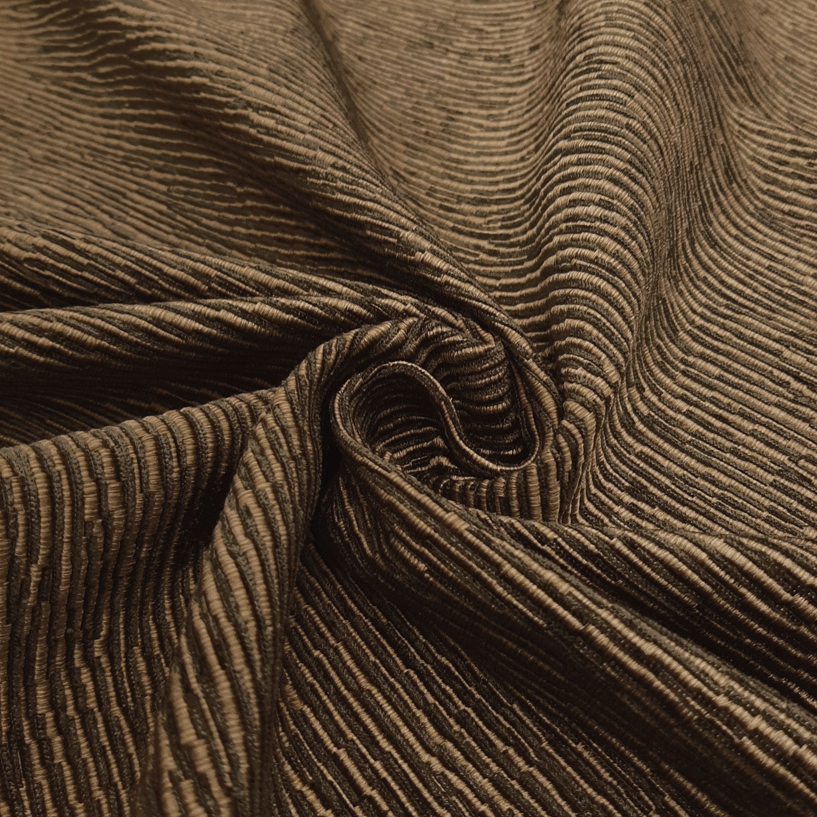 Sahco® Costes - Tissu d'ameublement design / tissu d'ameublement avec soie – Noix-brun