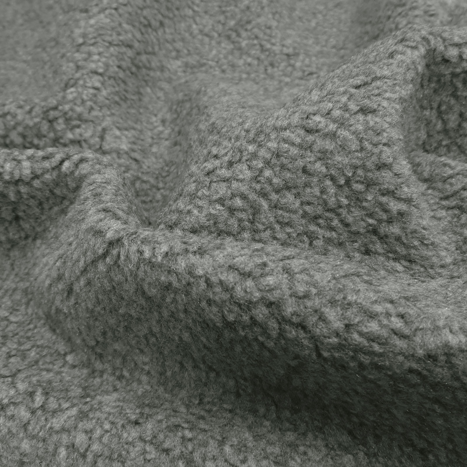 Addy - Tissu thermique laine double mouton / tricot - Gris