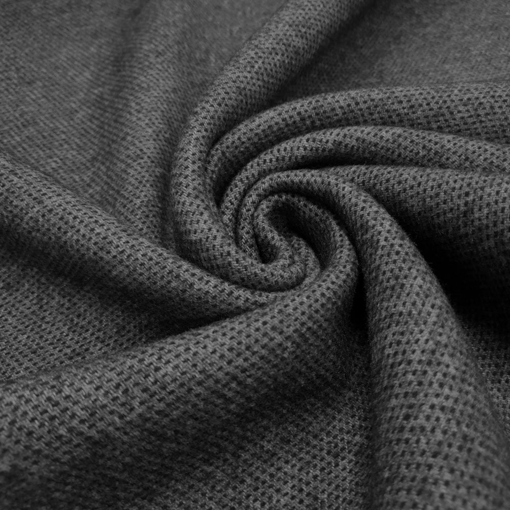 Manal - Tissu de laine velours - Gris-noir