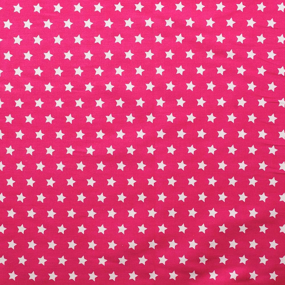 Étoile - Tissu de coton avec motif d'étoiles - rose vif
